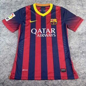 Nike FC Barcelona Jersey Men's Medium Qatar Airways Dri-Fit  Futbol Soccer
